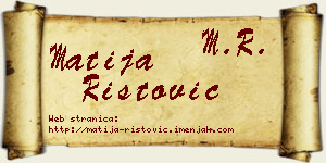 Matija Ristović vizit kartica